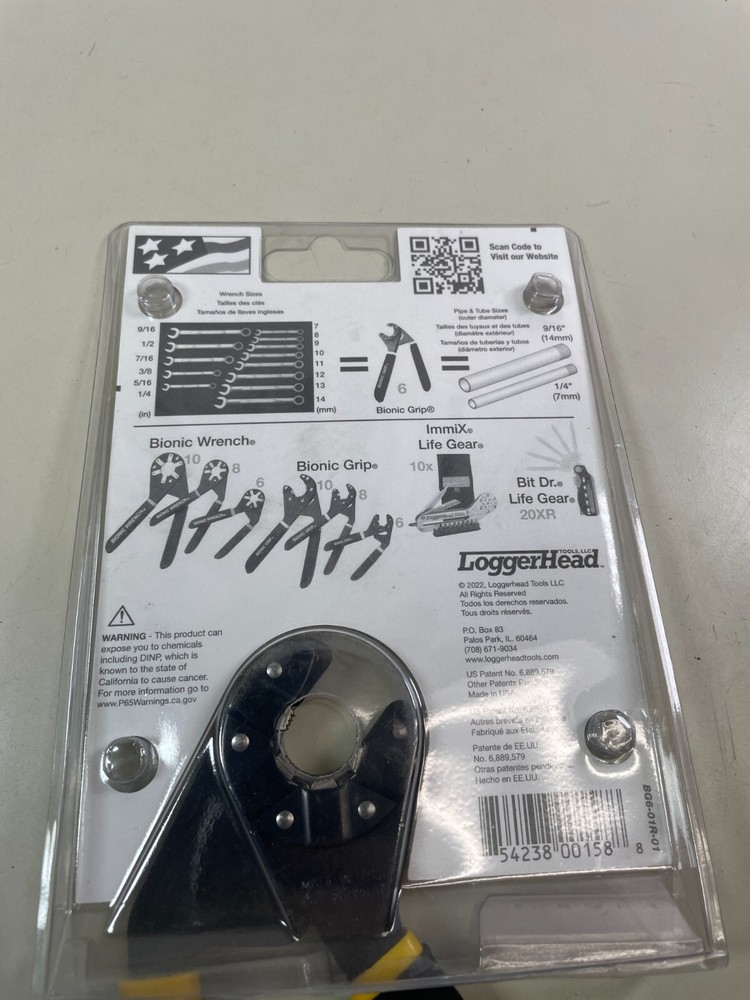 Loggerhead Tools 6" Bionic Grip Adjustable Wrench 14 In 1 Adjustable Black New