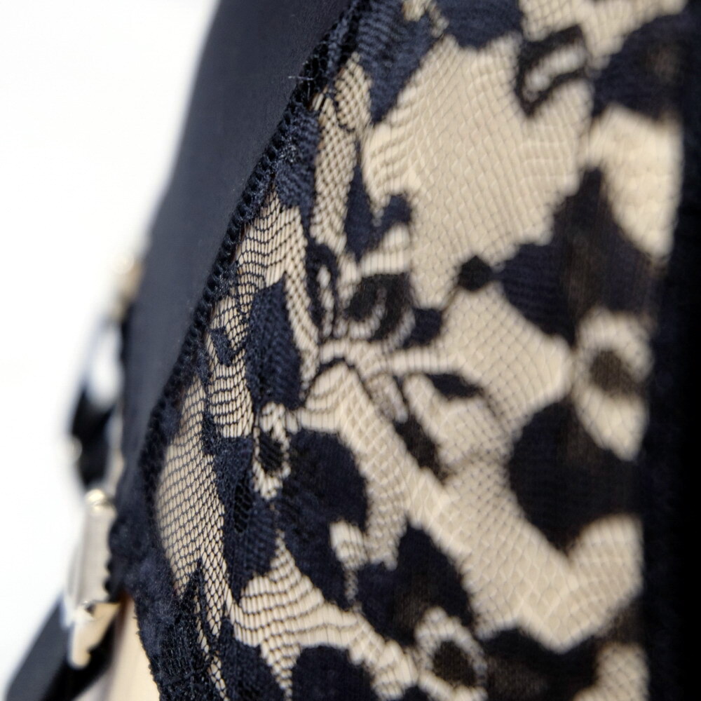 Luxallacki Crotchless Garter Panties 6 Straps Metal Clips Lace Satin Lingerie