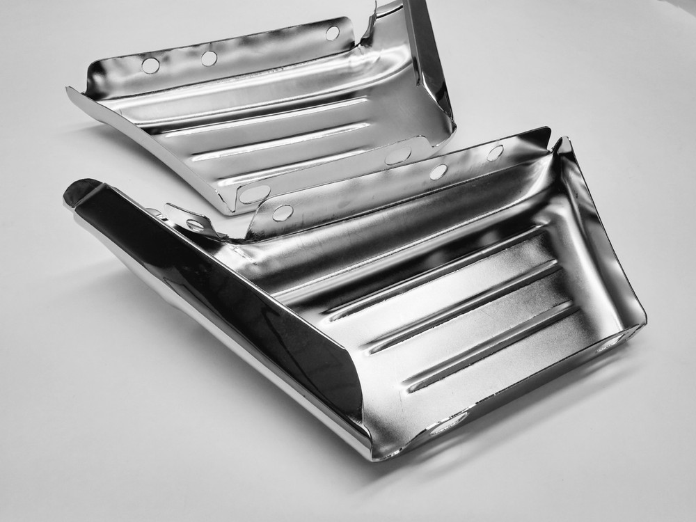 1956 56 Chevy Belair 210 150 Front Fender Chrome Side Extension Wrap Corner Pair