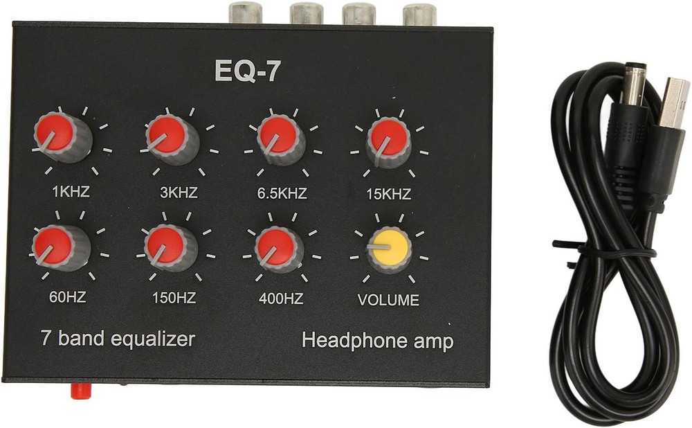 7 Band Sound Equalizer, Dual Channel Digital Equalizer Withoutput and Input, 12D