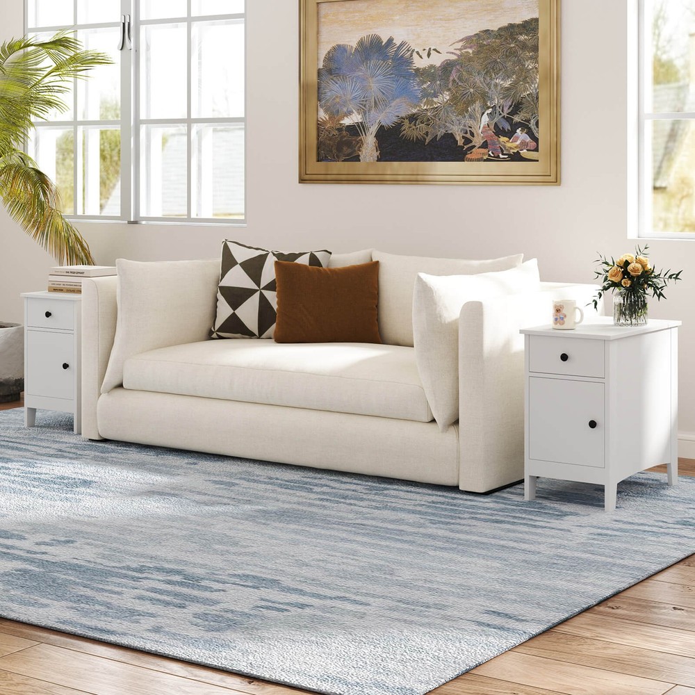 End Table with Charging Station Flip Top Bedside Table with USB Ports & Outlets