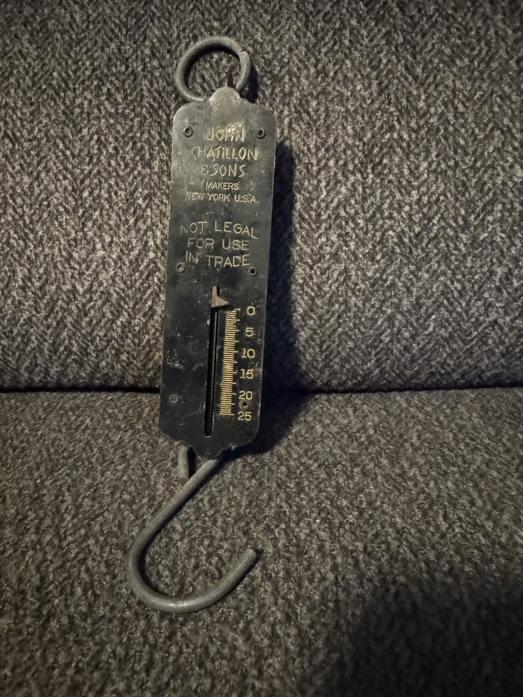 Antique Brass HANGING SCALE John Chatillon & Son's Rarer Hook Style