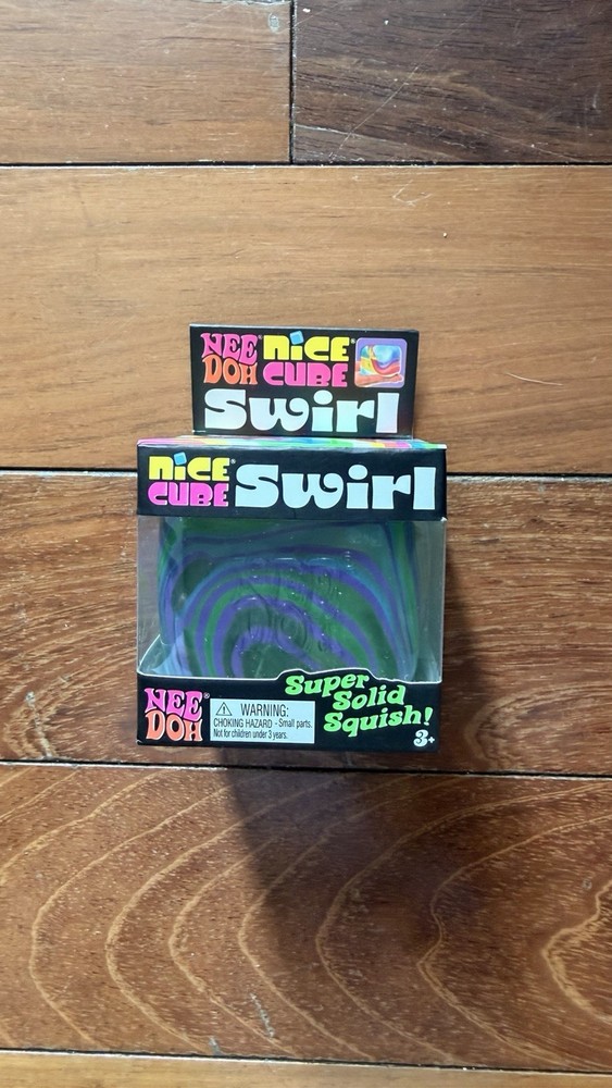 BLUE GREEN Schylling NeeDoh Nice Cube Swirl. Super Solid Squish AUTHENTIC