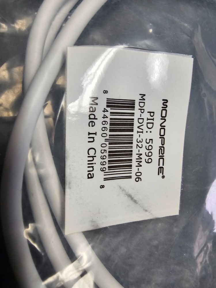 Monoprice, MDP-DVI-32-MM-06 Cable - New