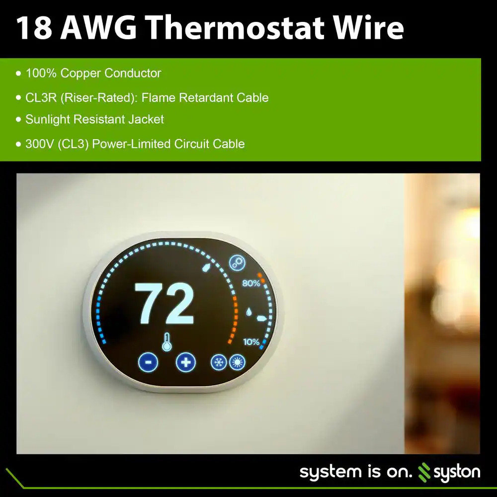 50 Ft. 18/8 Brown Solid Bare Copper CMR/CL3R Thermostat Wire