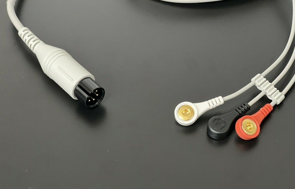 Mindray DPM5 ECG Cable 6 Pin 3 Leads Snap AHA - Same Day Shipping