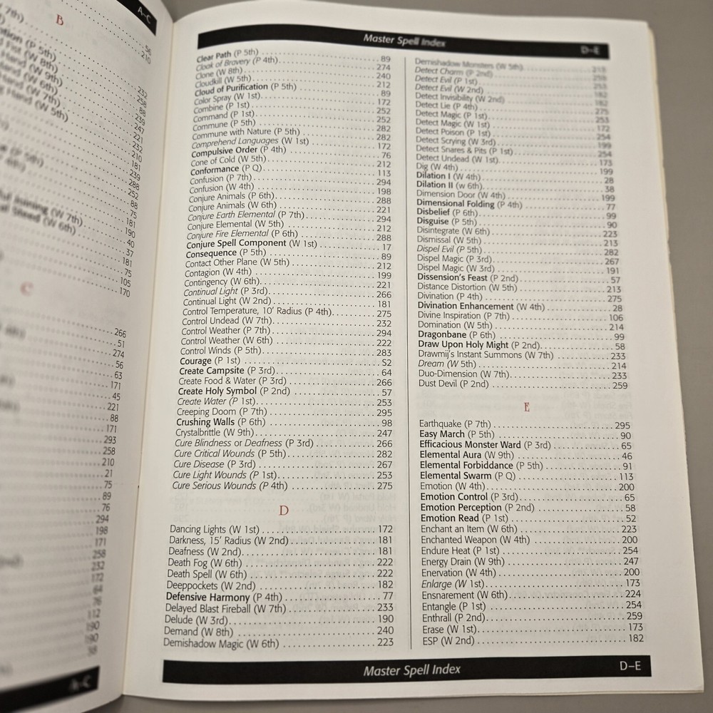 Advanced Dungeons & Dragons : Dungeon Master Screen & Index INDEX ONLY