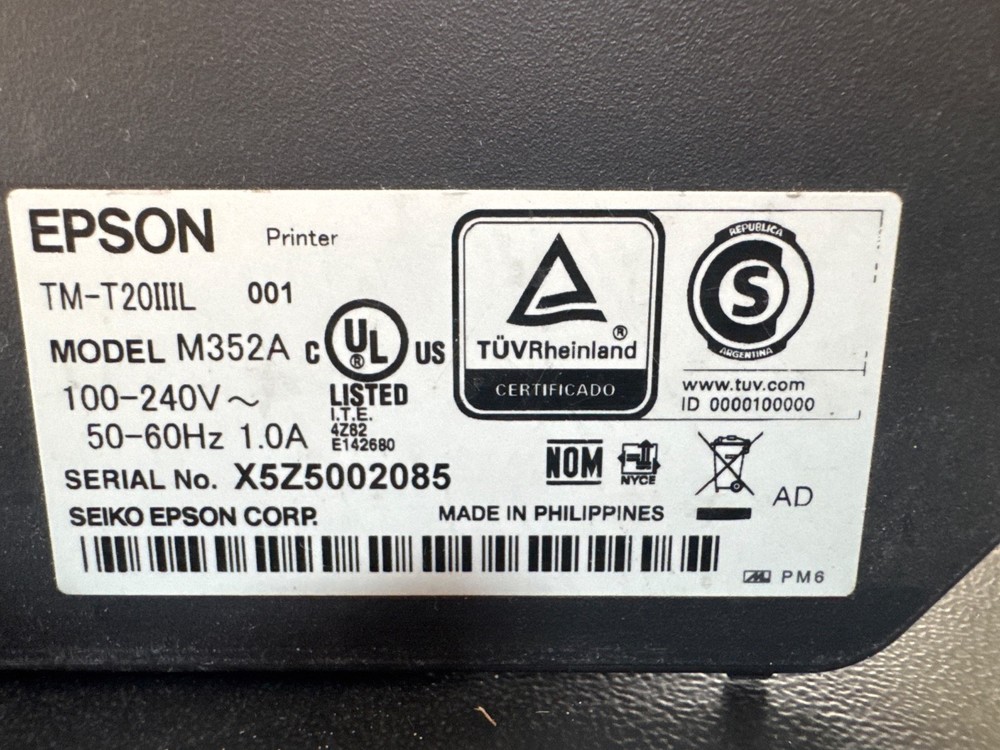 Epson TM-T20III POS Receipt Printer