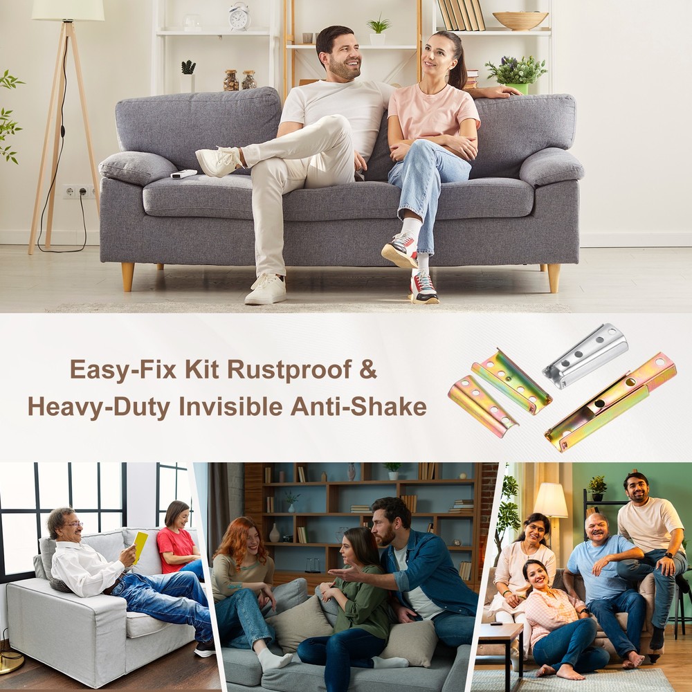 2Pcs Sectional Couch Connectors, t Sofa Connector Bracket (120mm, Silver)