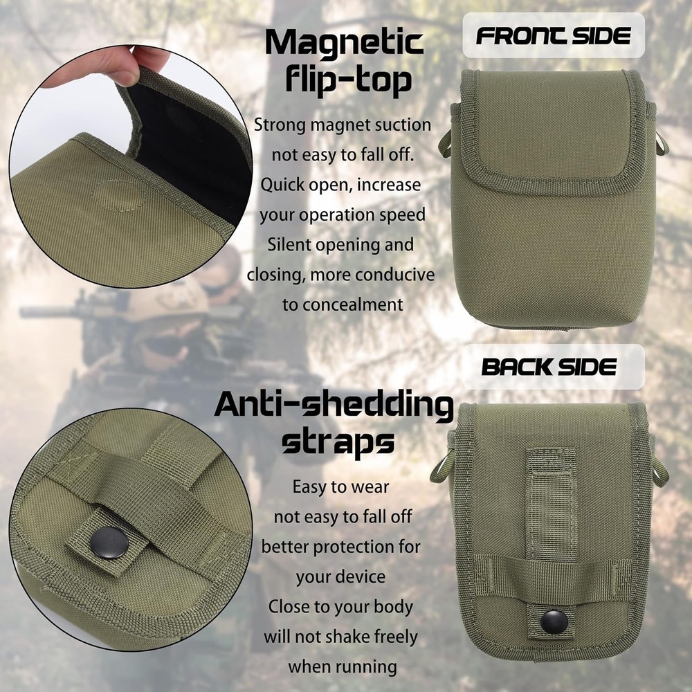 Ultimate Tactical Rangefinder Pouch - Army Green Magnetic Closure & Compact Size