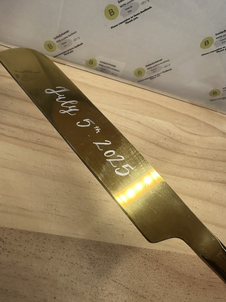 Gold Colored Wedding Cake Knife 10.75”