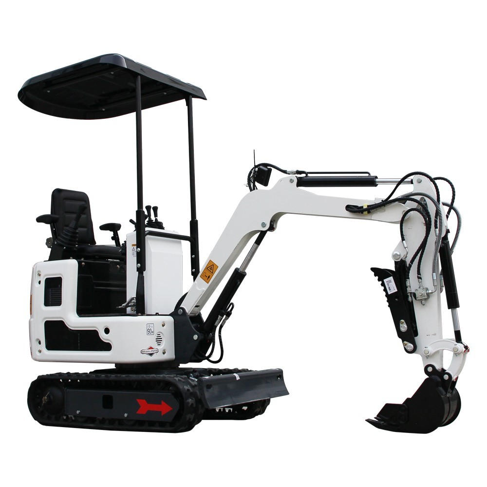Mini Excavator 1Ton Pilot System Diggers B&S Engine with Attachments Auger Drill