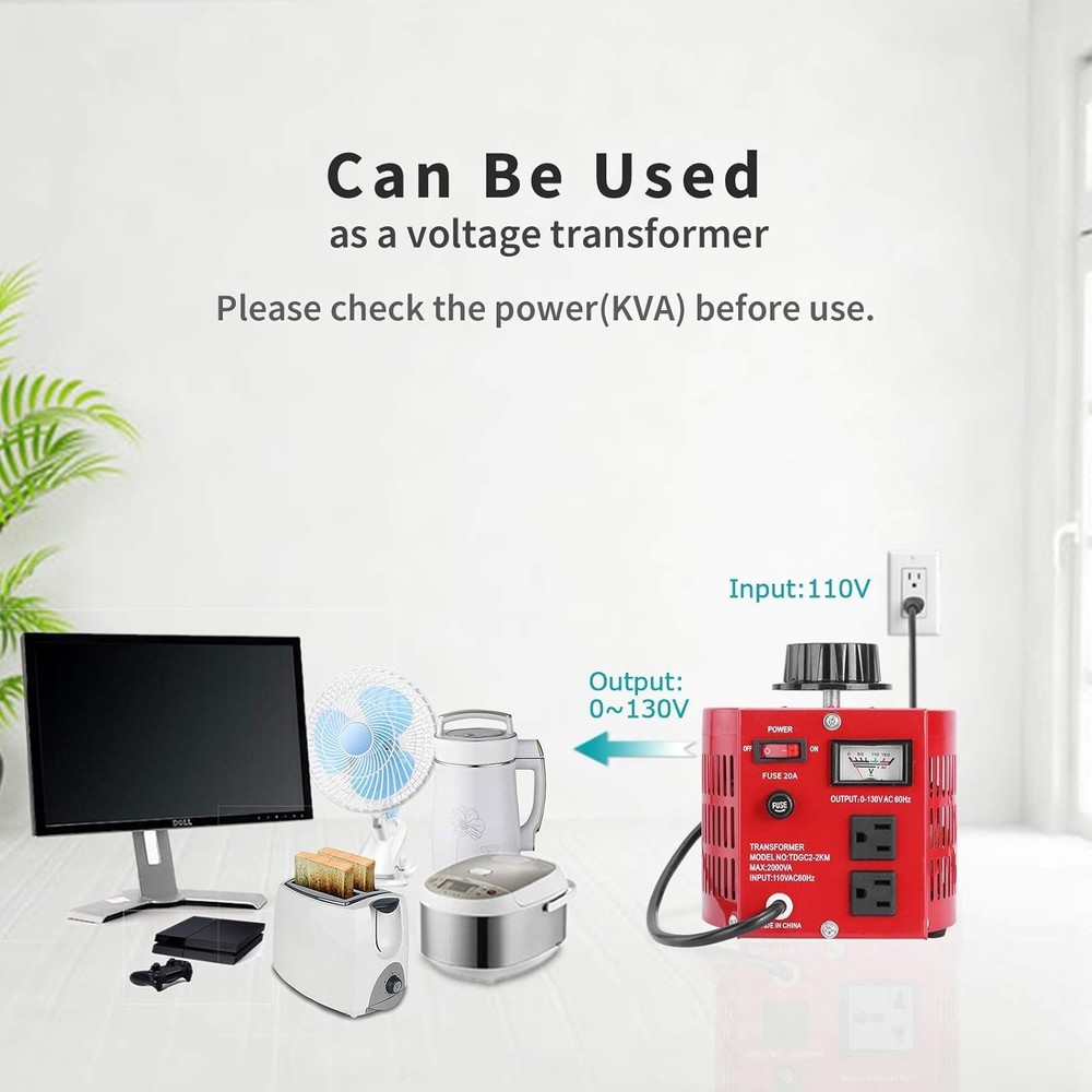 20Amp Variable Transformer Auto AC Voltage Regulator Power Supply, 2000VA Max...
