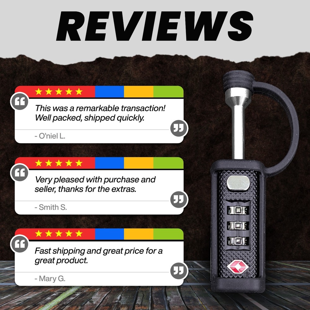 TSA Approved Gun Case Locks 4-Pack, Monoshaft 3-Digit Combination Case Padlock