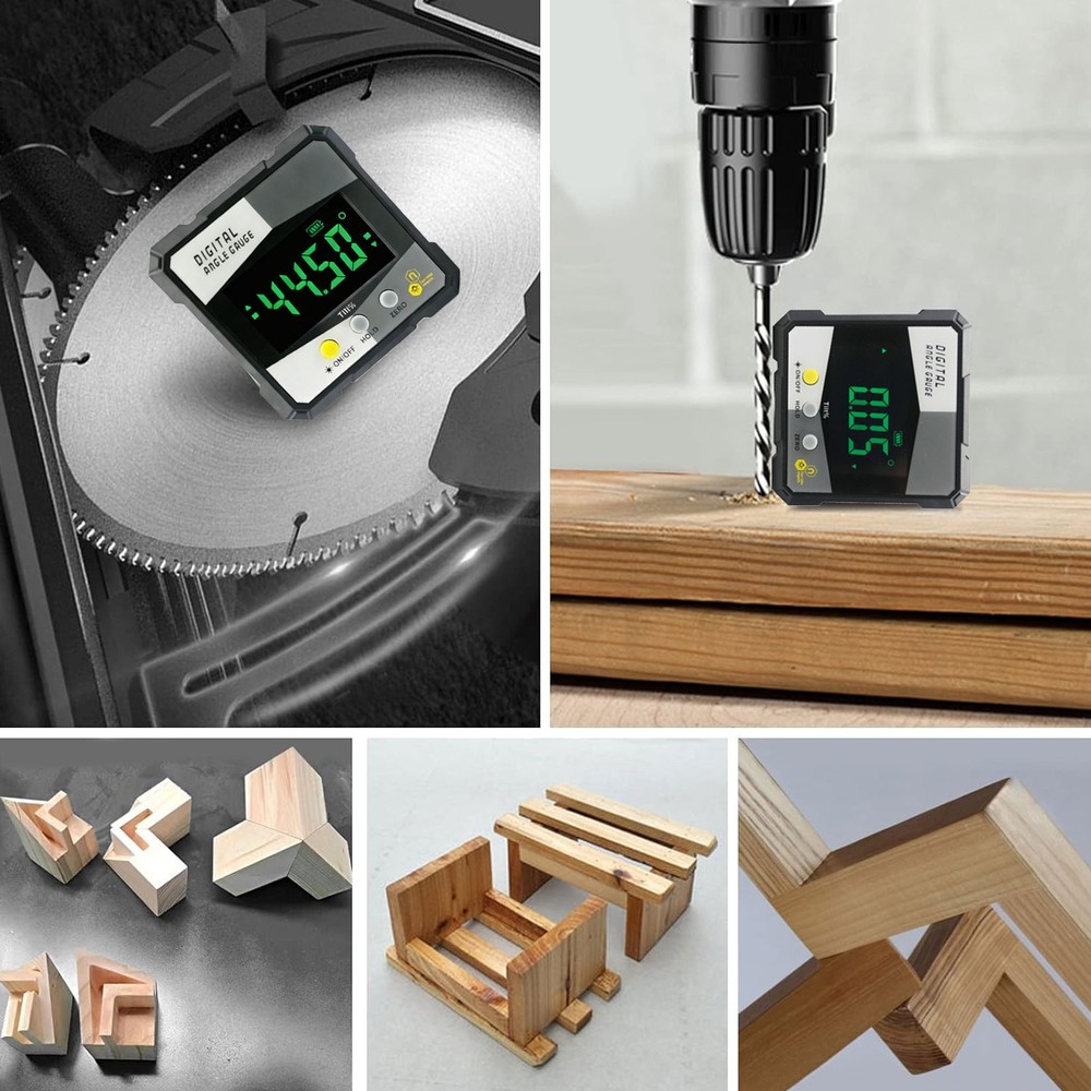 Digital Angle Finder with Electronic Laser 4-Side Magnetic Angle Gauge US