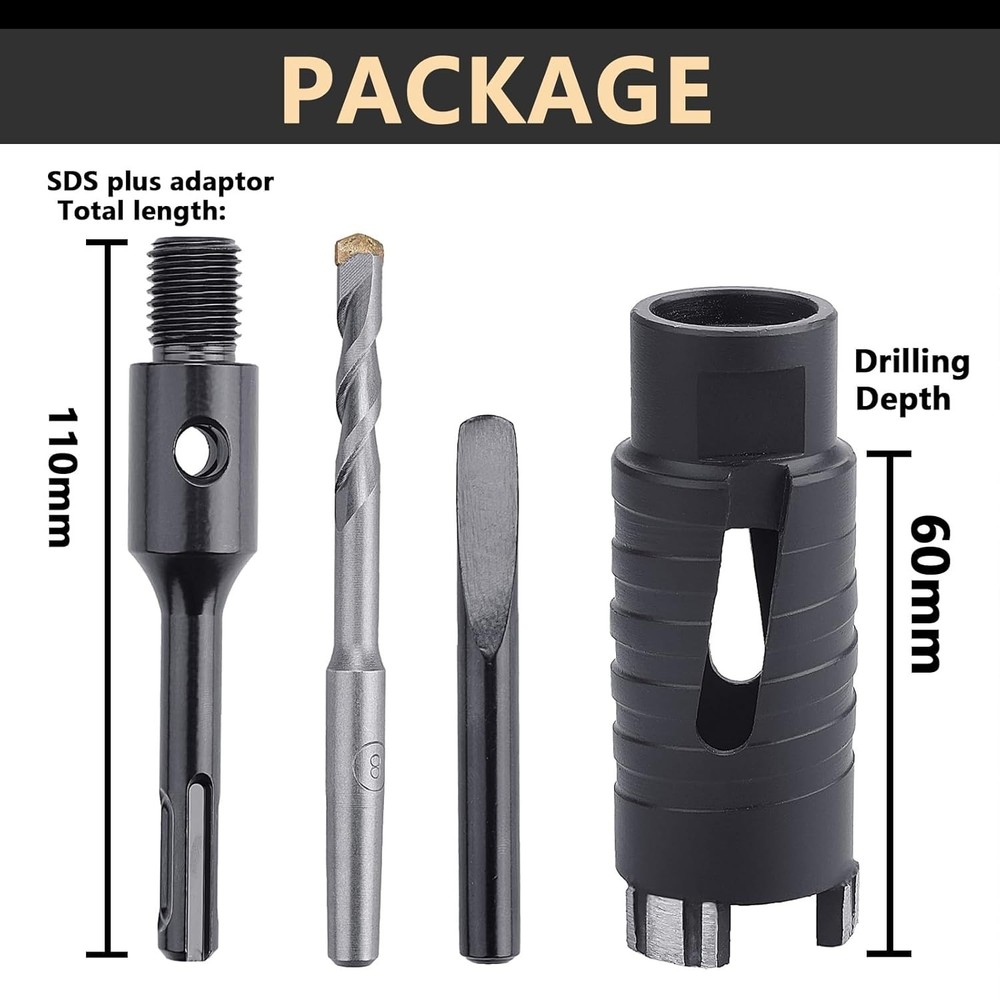 Straight Flute 1-1/2 Inch Dry Diamond Core Drill for Efficient Project Work