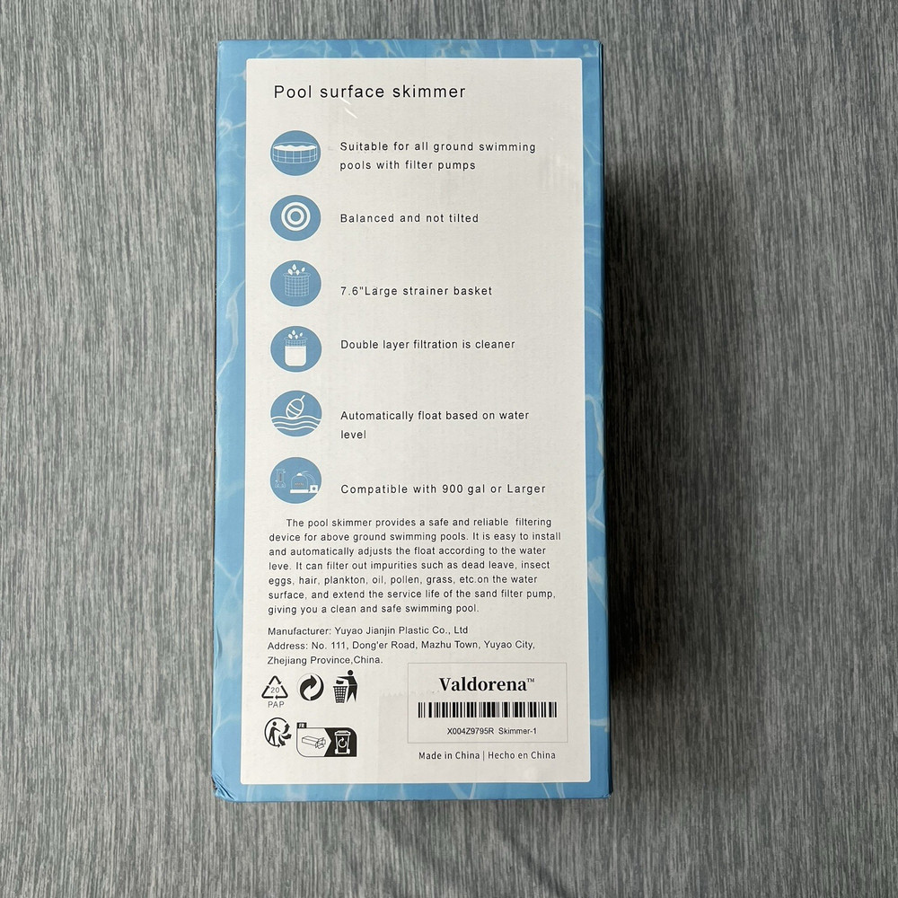 Automatic Surface Pool Skimmer - Floating Debris Catcher for Above Ground Pools