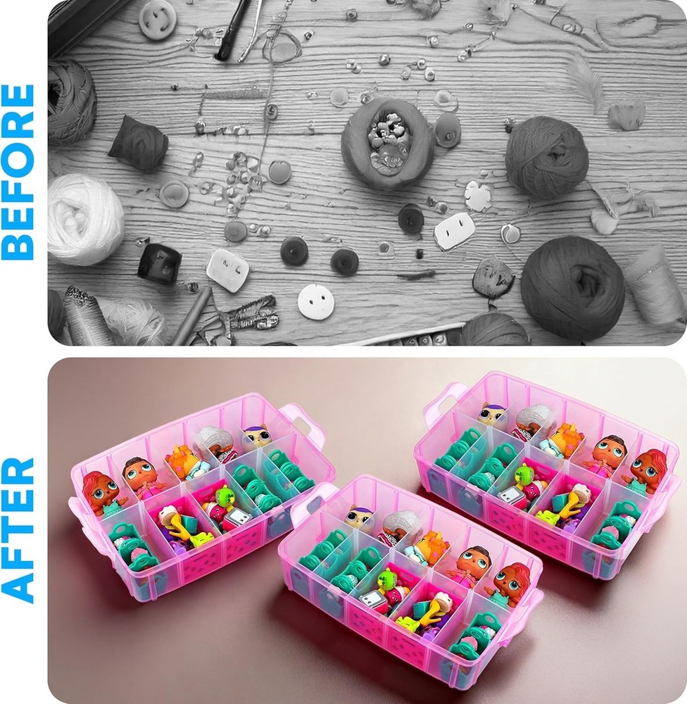 Lightweight and Customizable Bead Organizer with 18 Easy-Access Compartments