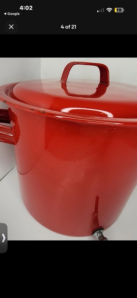 Vintage Red Enamel Beverage Dispenser