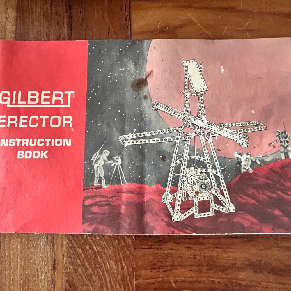 1964 Gilbert No. 4 Erector Builder Set Box, Manual, Parts