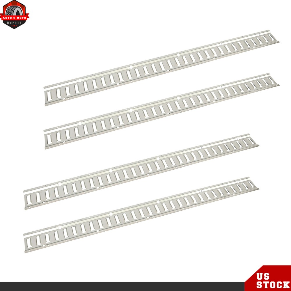 Carbon Steel 4pc Durable E Track Tie Down Rail Kit Silver Galvanized Replacement