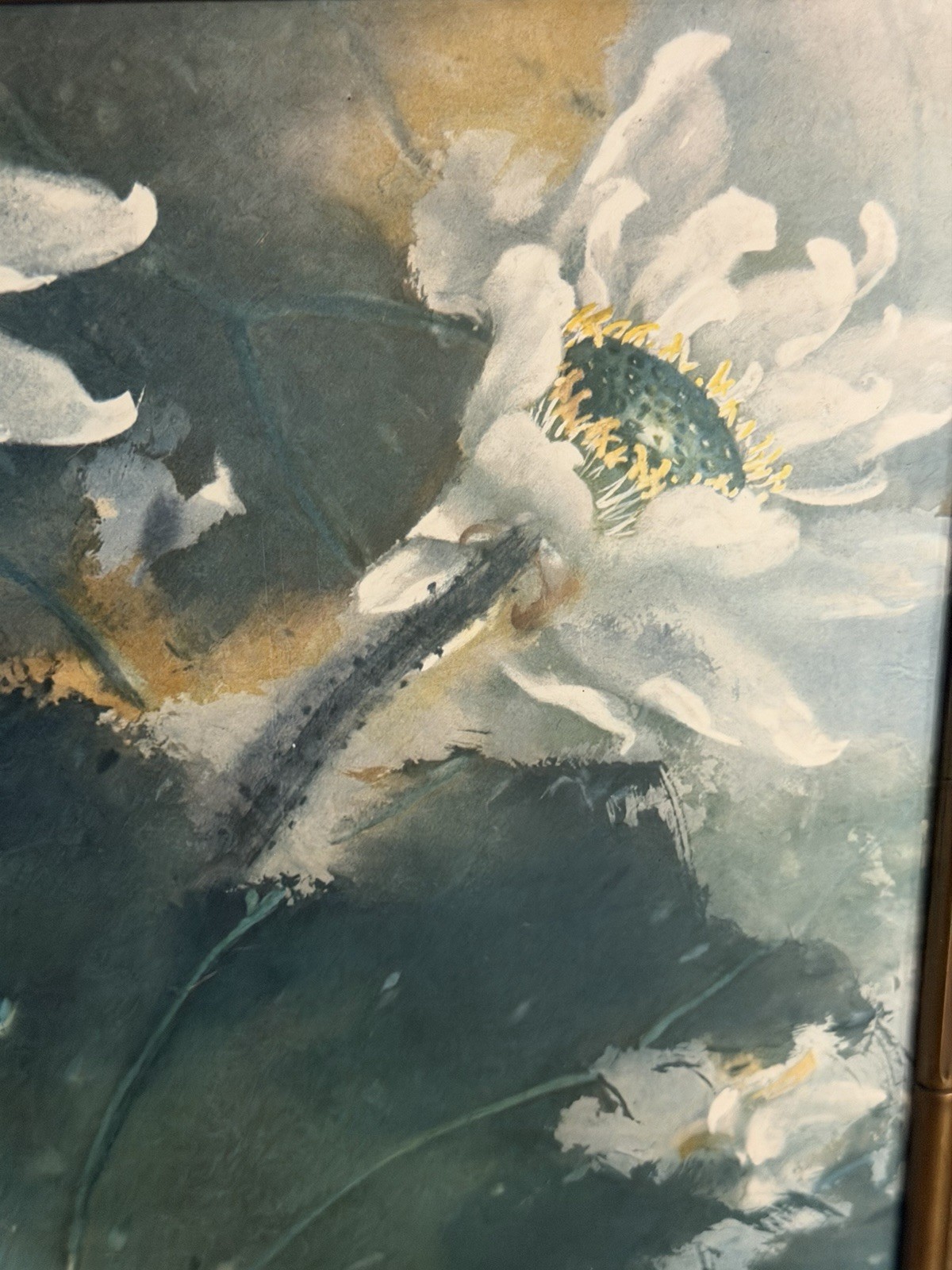 Asian Lotus Wall Art Framed Chinese Style Birds Bamboo Decor