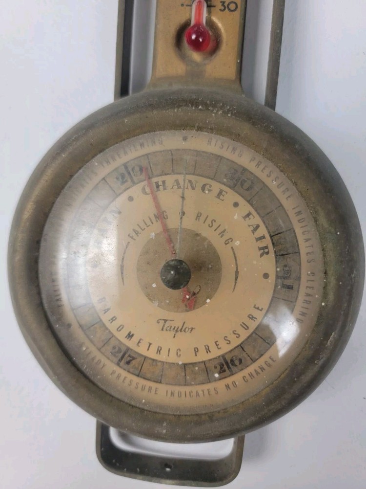 Vintage Taylor Barometer Brass - Adjustable Altitude Setting