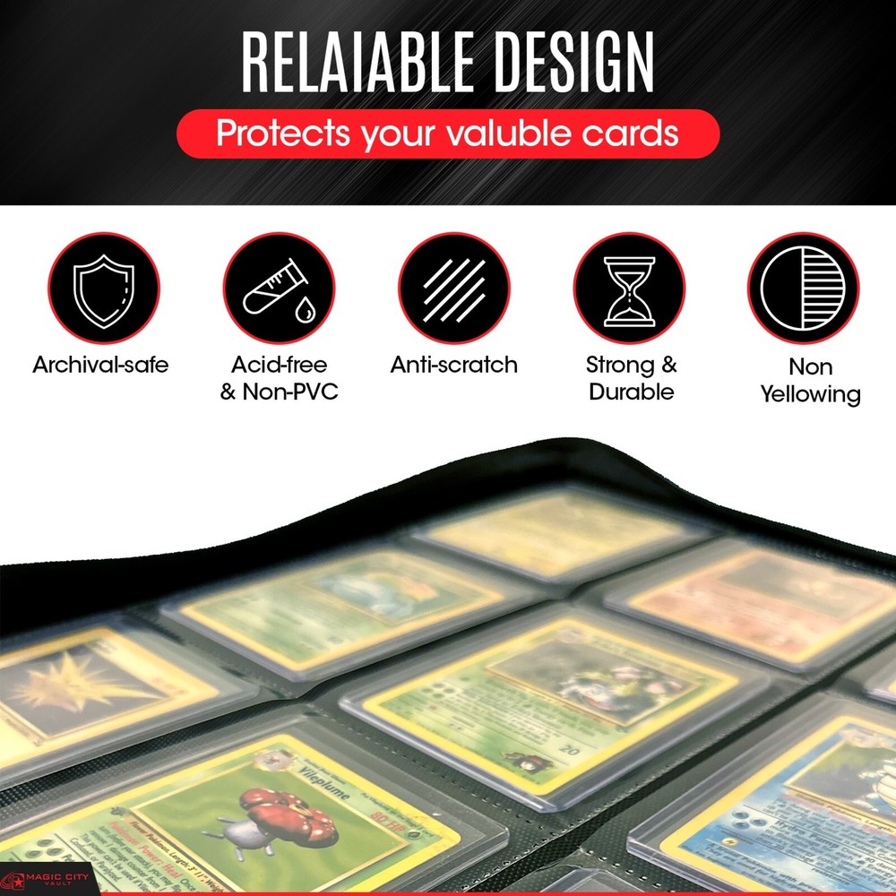 Magic City Vault | Leather TopLoader Binder | Holds 252 Standard 3”x4” Toploader