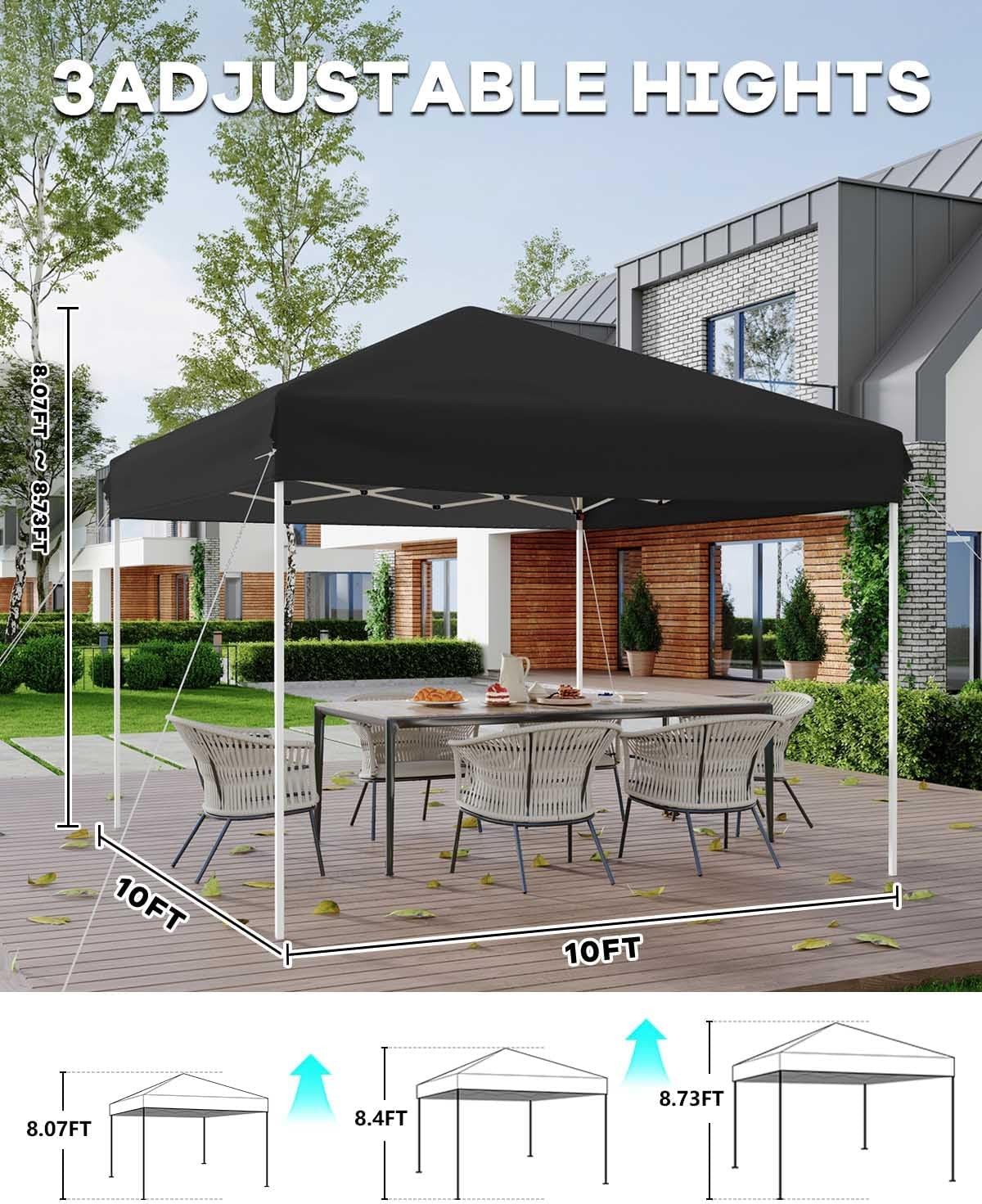 10x10' Commercial Pop UP Canopy Party Tent Folding Waterproof Gazebo Heavy Duty