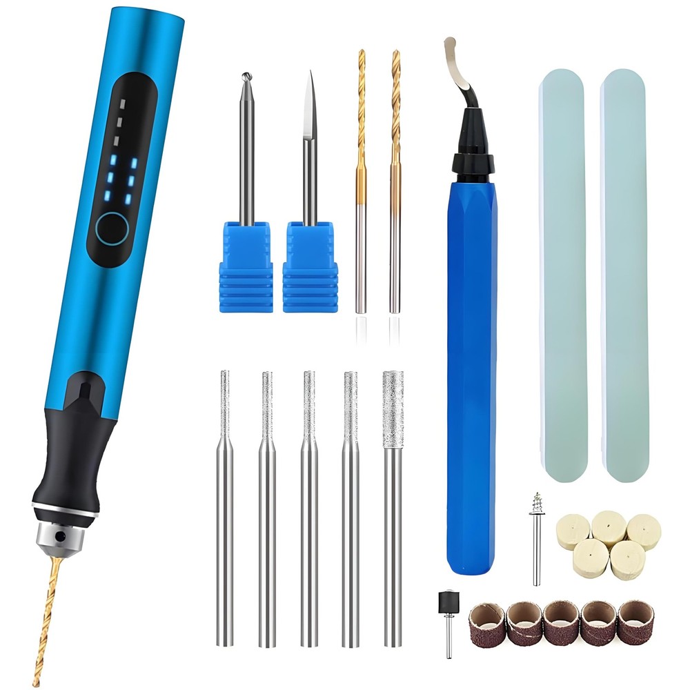 3D Printing Tools Kit,3D Printer Accessories, 3-Speed USB Rotary Tool Blue