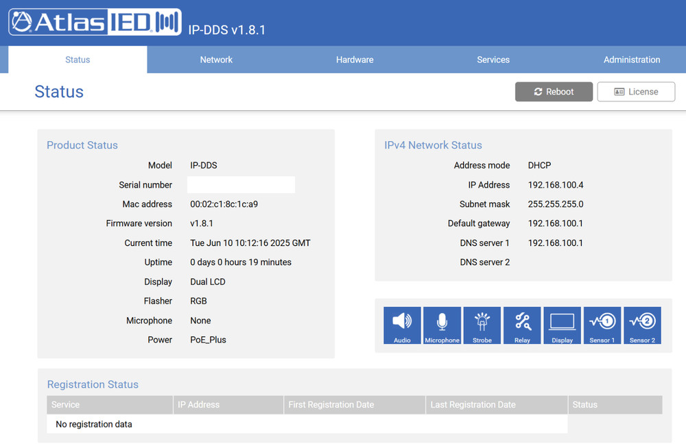 AtlasIED IPX IP-DDS POE+ LCD Endpoint * NO MOUNT PLATE,, Basic Tests,, Updated