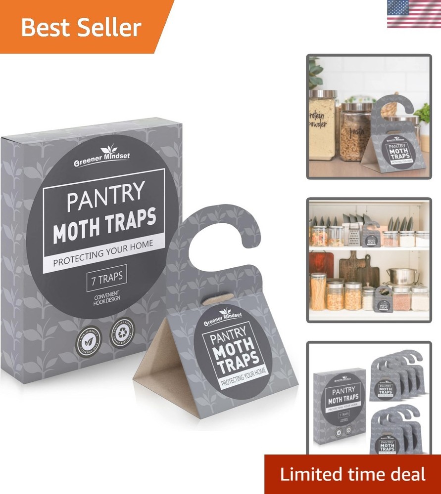 7-Pack Indoor Pheromone Moth Traps - Effective Pantry Infestation Prevention
