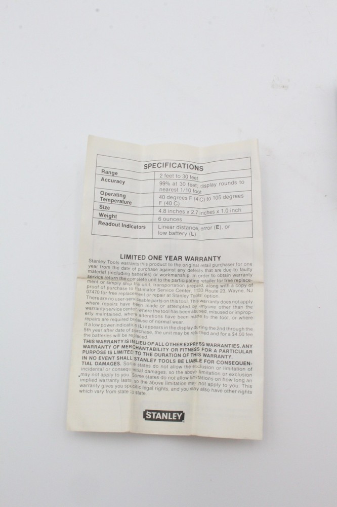 Stanley Estimator 39-030 with Manual