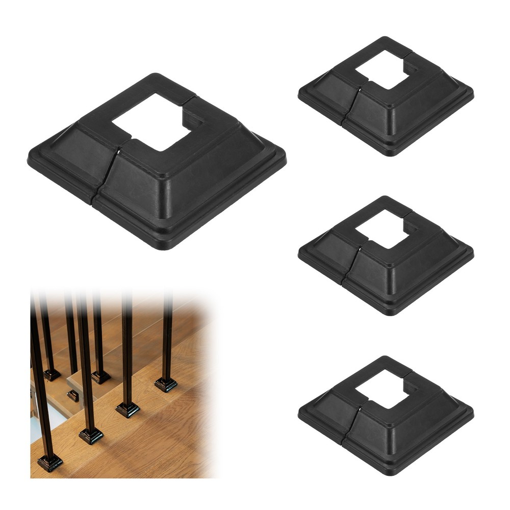 4-Pack Post Base Cover, Internal 1"x 1" PVC Post Skirt Split Type for Railing