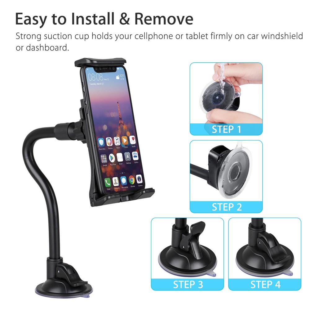 Car Tablet Mount Holder Windshield Dashboard Stand for Universal Phone iPad GPS