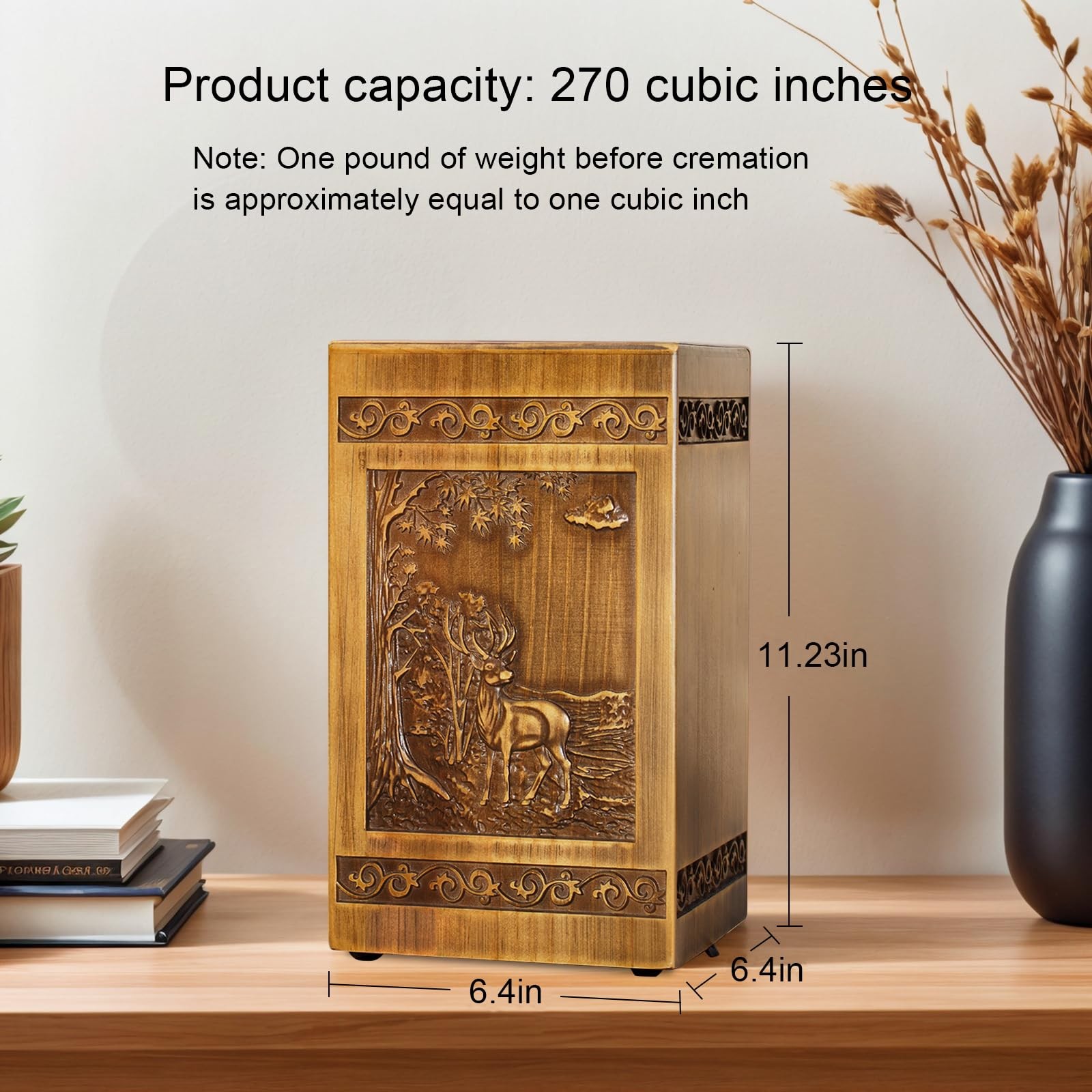 Wooden Cremation Urns for Human Ashes Adult Male Female X-Large, Nostalgia