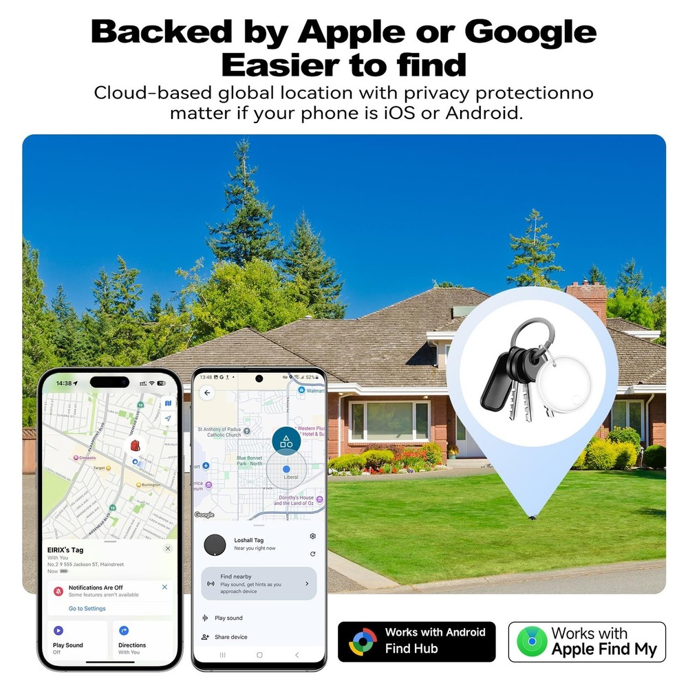 Eelexa Dual Platform (for iOS and Android) Smart Tag Tracker, 4 Pack Dual Sys...