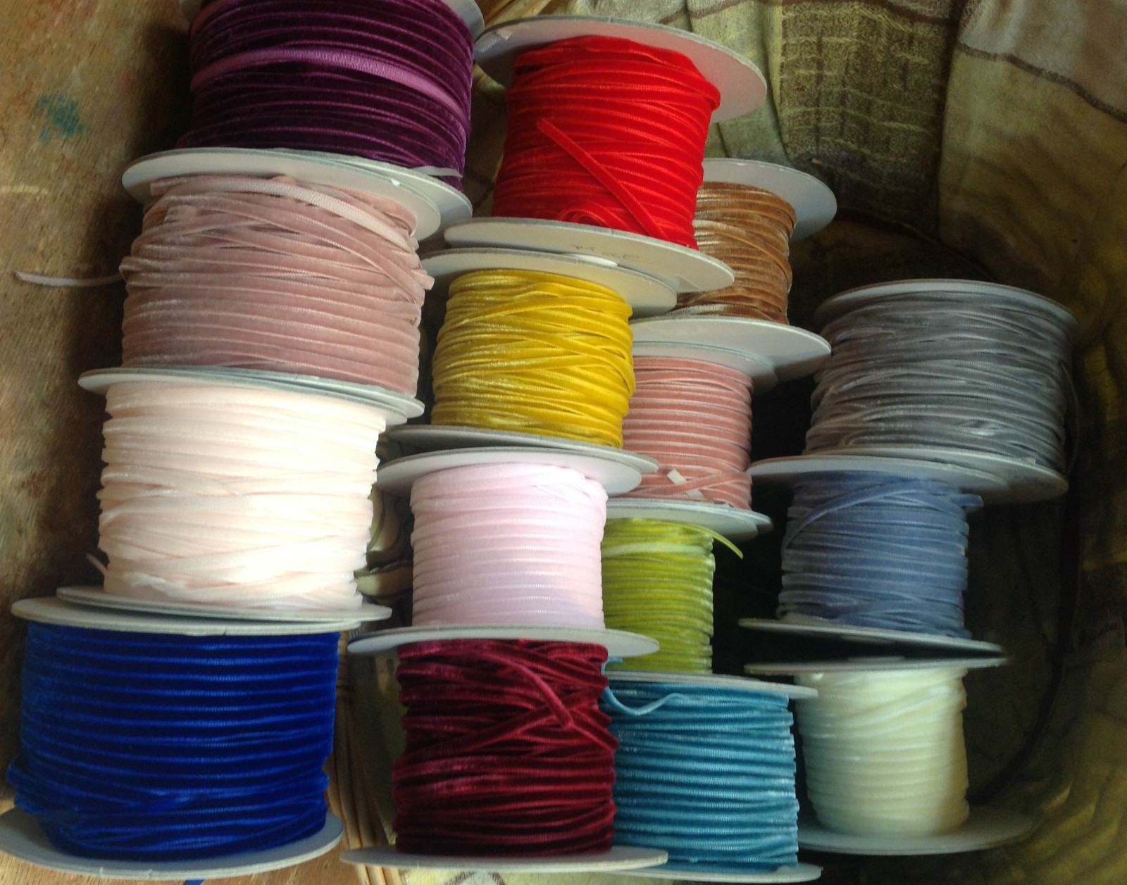 velvet rayon ribbon 1/8" 4mm trim 1yd assorted colors