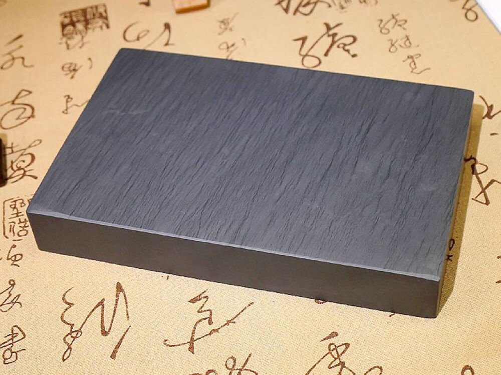 8" She Inkstone Natural Rock 回 Pattern Stone Inkslab Calligraphy Painting Tool
