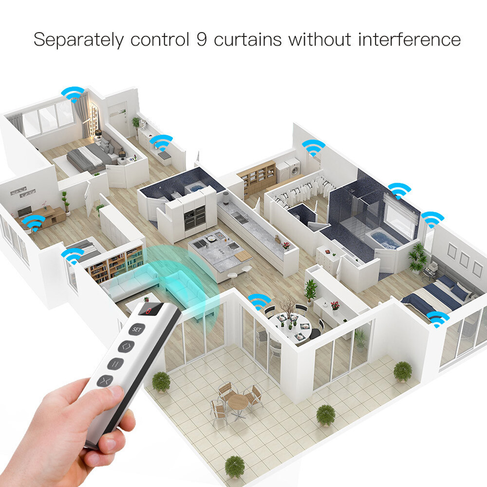 1/9 Channel RF433 Transmitter Remote Control For Roller Blind Curtain Switch