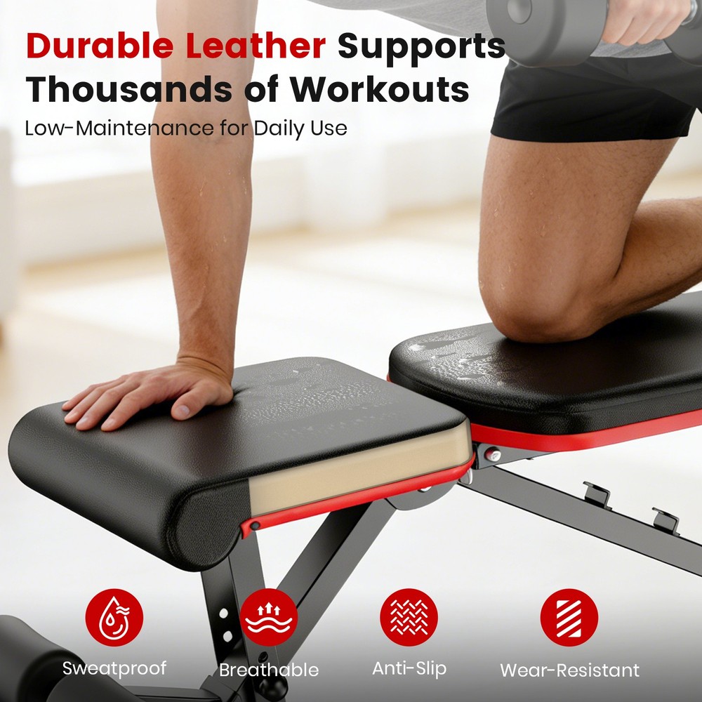 Foldable Weight Dumbbell Bench Incline Decline Foldable Body Workout Exercise US