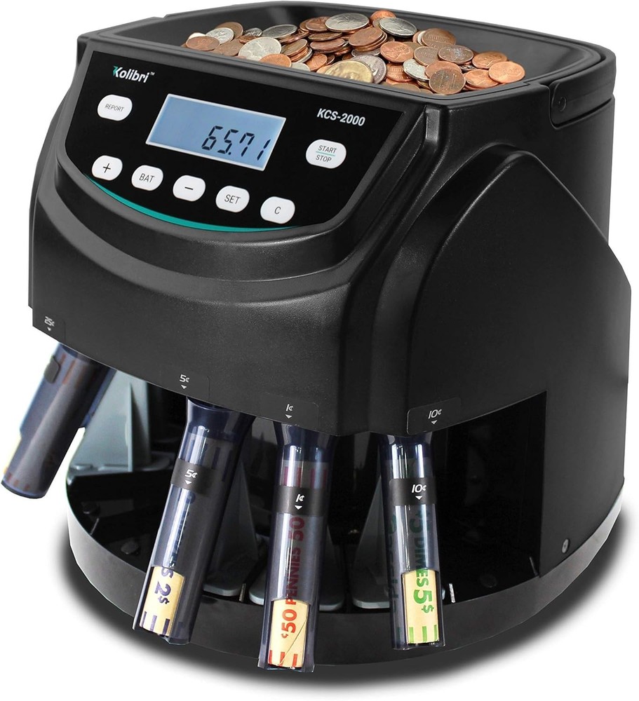 KCS-2000 Professional USD Coin Counter Machine, Coin Sorter, Wrapper/Roller |...