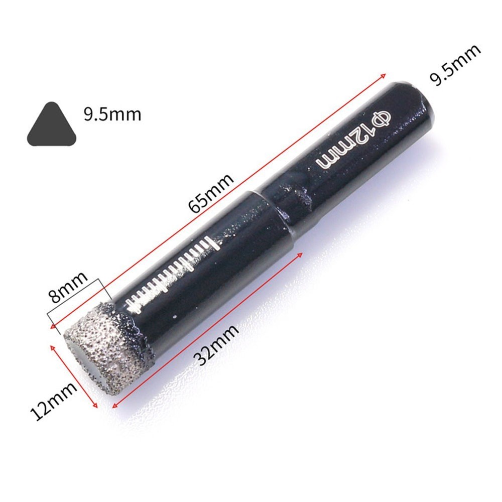6-12mm Dry Ceramic Tile Drill Bit Triangular Shank Brazing Hole Opener Drilling