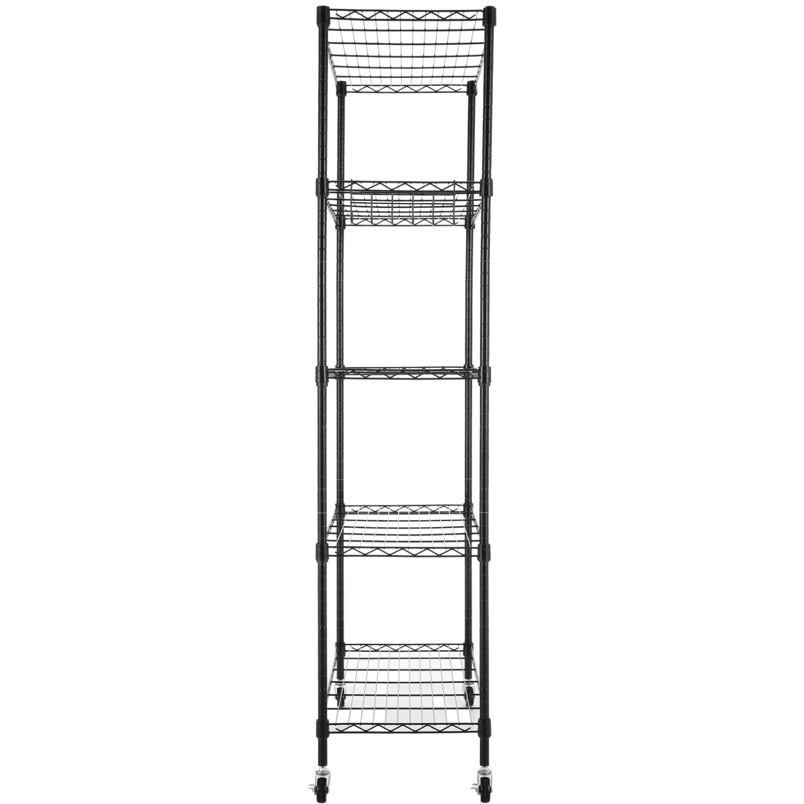 Homdox 5 -Tier Steel Wire Shelving Unit on Wheels Chrome Shelves for Living Home