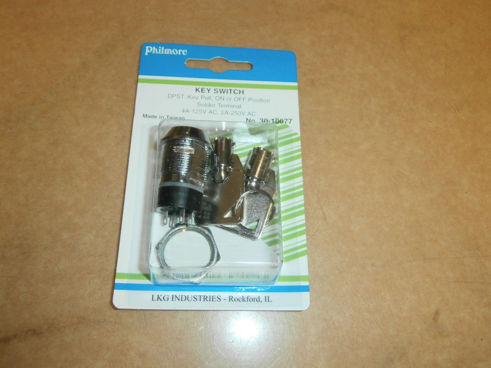 Ace Lock Round Key Switch, DPST,Philmore 30-10077