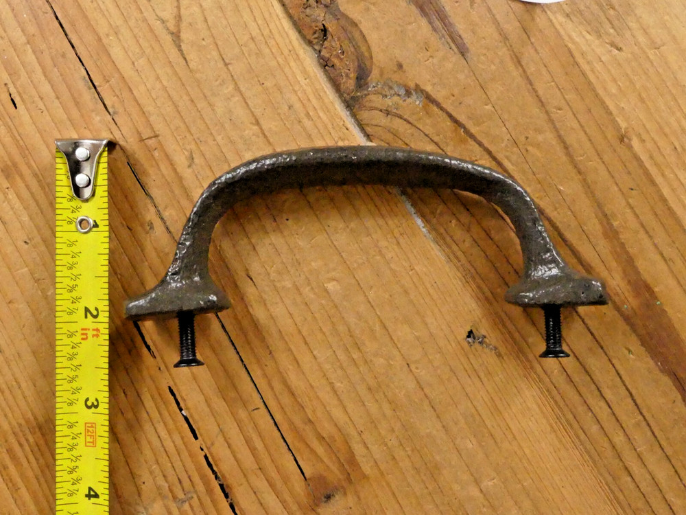 11 Cast Iron Handles Rustic Drawer Pulls 5" Long *Uneven Colors Chips*