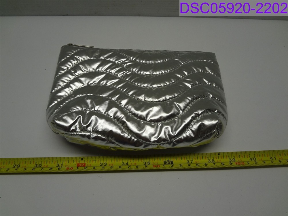 Silver Makeup Bag 9"