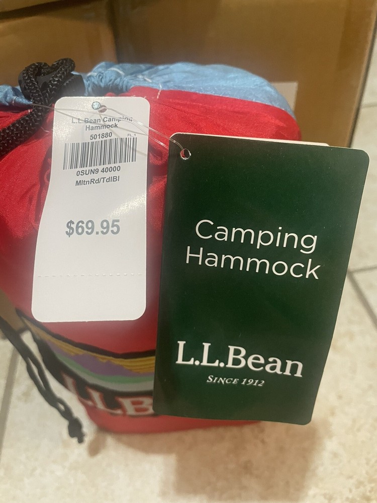 LLBEAN CAMPING HAMOCK Multicolor Red and Blue