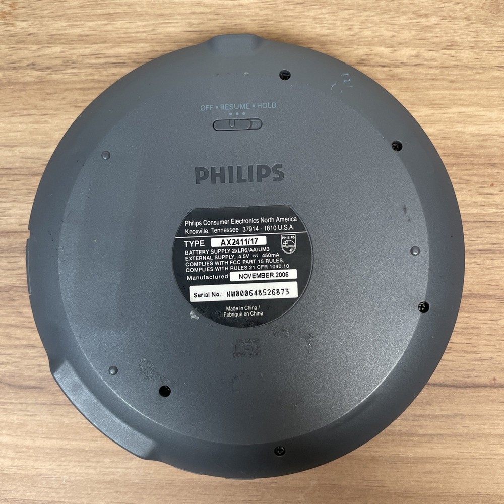 Philips AX2411/17 Portable CD Player Walkman 45 Second ESP Tested Working