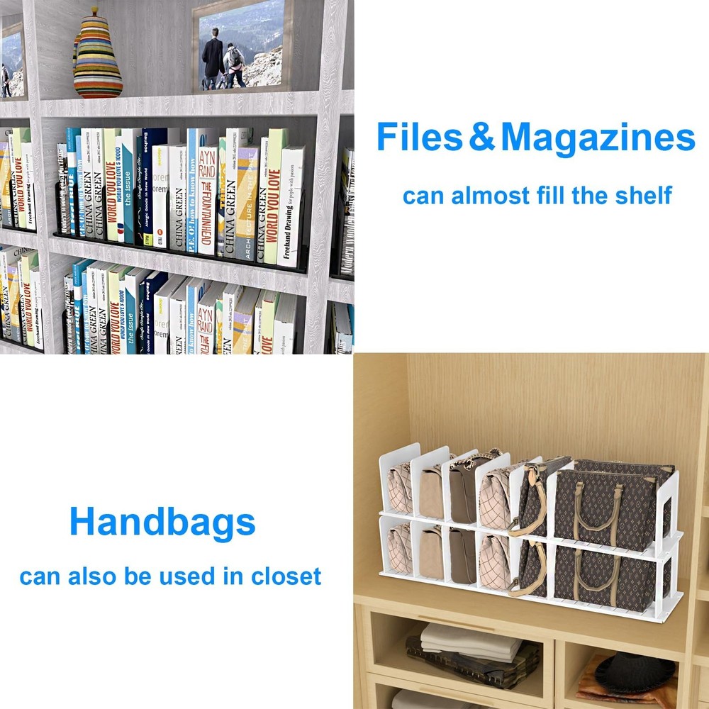 Adjustable Vertical File Sorter Sturdy Plastic Expandable Upright File Holder...